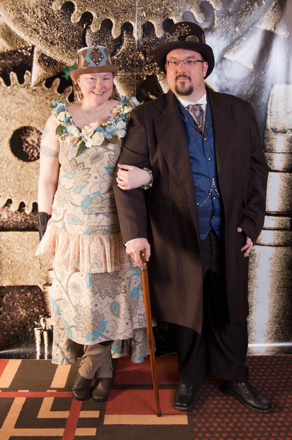 The Artist Wife and I at the Steampunk Masquerade Ball