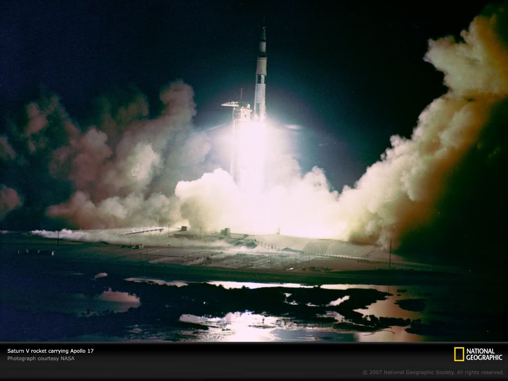 Saturn V Rocket lifting Off