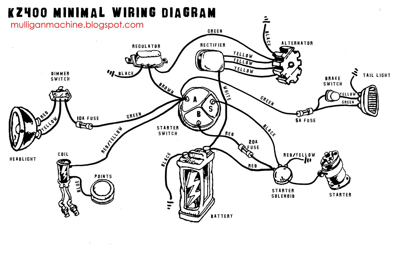 kz400 minimal wiring diagram