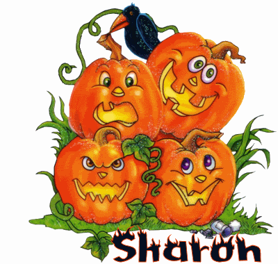 SharonHalloweenPumpkinsCrow.gif Sharon Halloween Pumpkins Crow image smurby