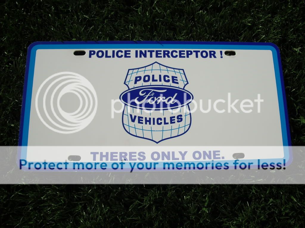 Police Ford Crown Victoria License Plate Cop Interceptor  