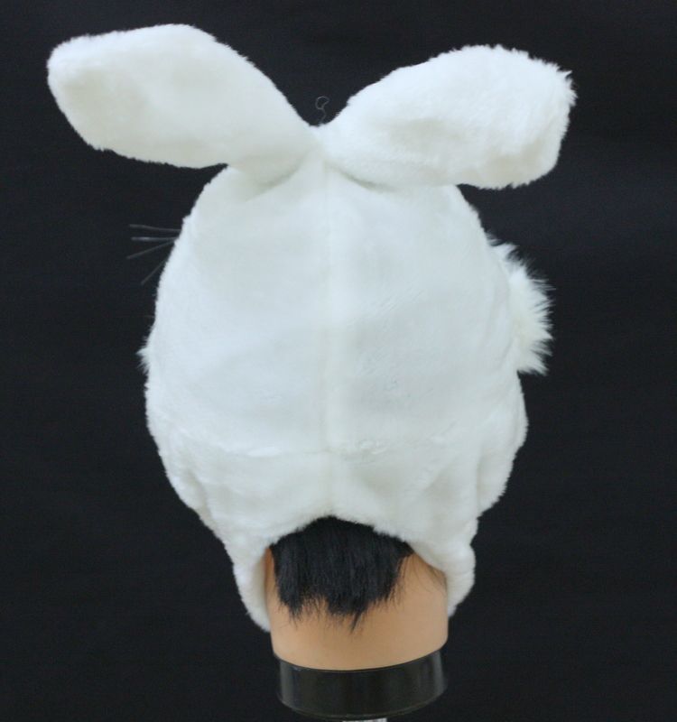 White Rabbit Hare Party Costume Hat Cap Warm Mask Kids